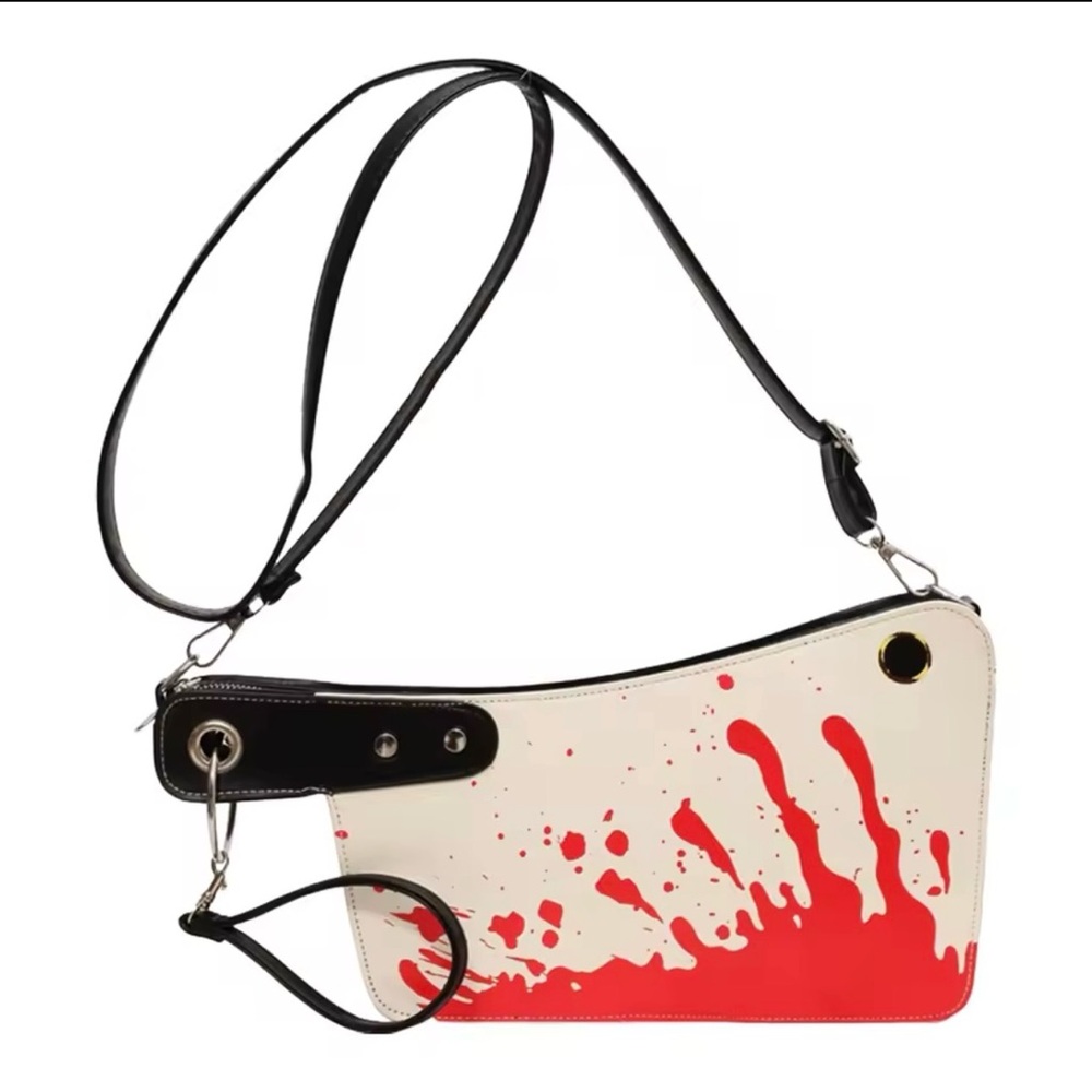 Faux Leather Bloody Cleaver Crossbody/Clutch - NEW